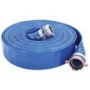 Abbott Rubber ABBOTT RUBBER 1148-1500-50 Lay-Flat Water Discharge Hose, Male Thread x Female, PVC, Blue 1148-1500-50NSPH